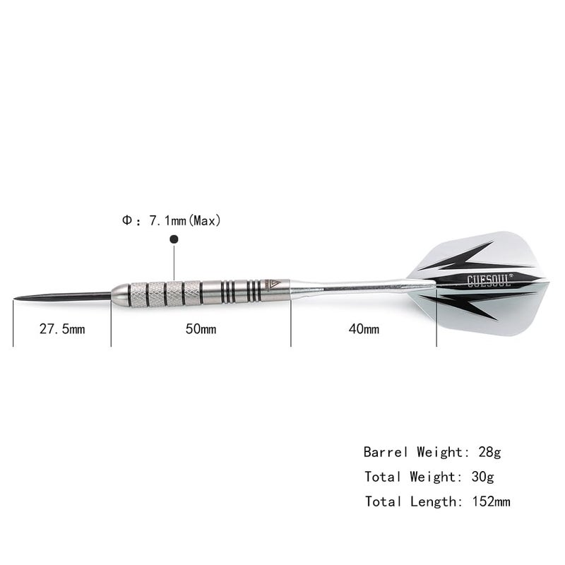 CUESOUL 28 Grams Tungsten Steel Tip Darts Set 95% Tungsten with Luxury Case - Image 2
